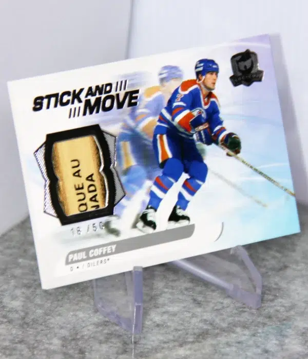 2020-21 Paul Coffey #SM-PC Upper Deck The Cup Stick and Move Stick Relic SN#18 - stand