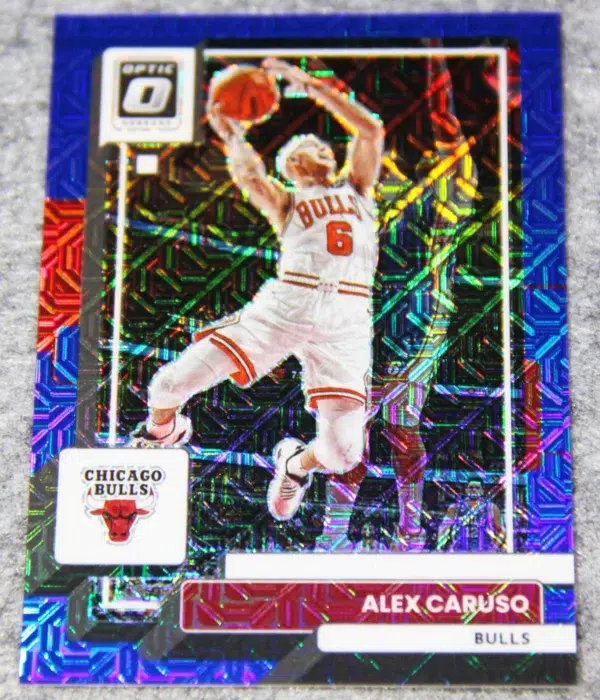 2022-23 Alex Caruso #54 Panini Donruss Optic Choice Blue Mojo Prizm SN#18 - front