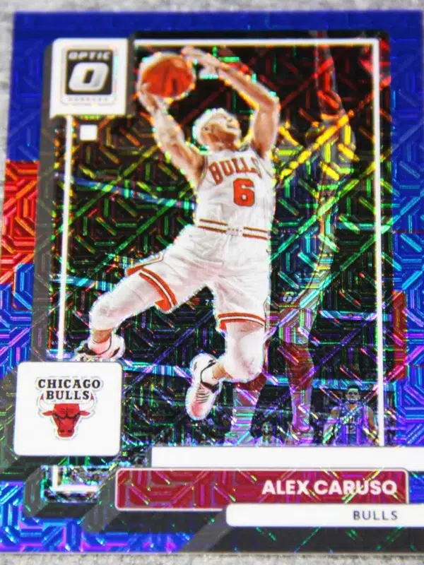 2022-23 Alex Caruso #54 Panini Donruss Optic Choice Blue Mojo Prizm SN#18 - front