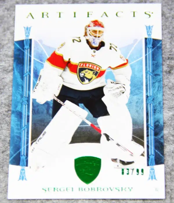 2022-23 Sergei Bobrovsky #145 Upper Deck Artifacts Green Parallel SN#83 - front