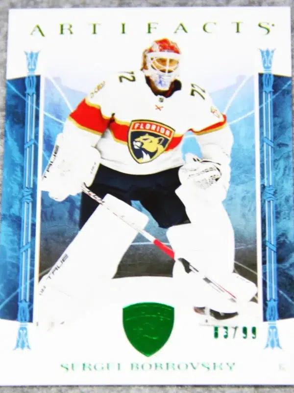 2022-23 Sergei Bobrovsky #145 Upper Deck Artifacts Green Parallel SN#83 - front