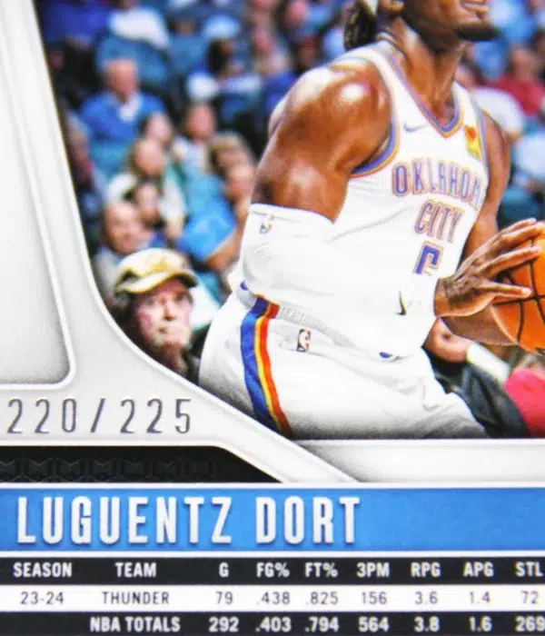 2024-25 Luguentz Dort #119 Panini Prizm Orange Prizm SN#220 - detail