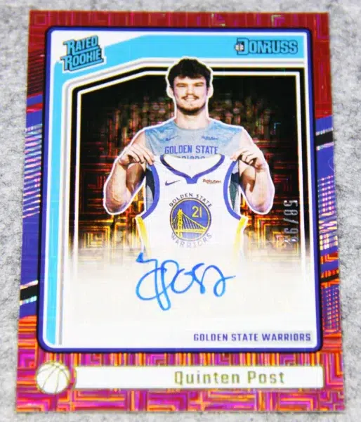 2024-25 Quinten Post #298 Panini Donruss Rated Rookie Red Choice RC SN#58 - front