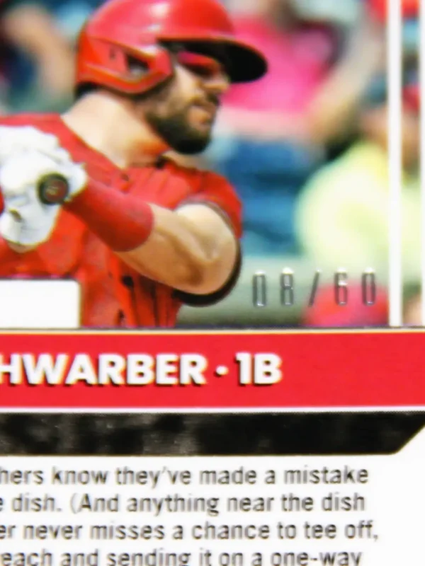 2022 Kyle Schwarber #139 Panini Donruss Optic Red Prizm SN#6 - detail