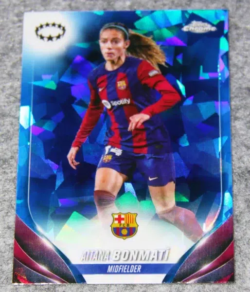 2024 Aitana Bonmati #1 Topps Chrome Sapphire UEFA Women's Champions League - front