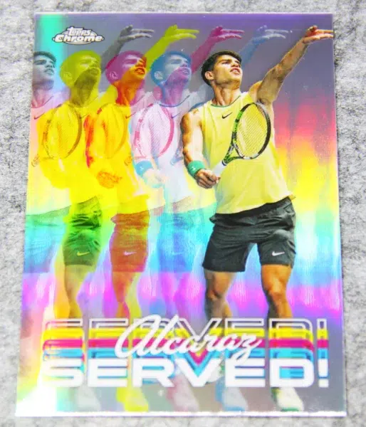 2024 Carlos Alcaraz #SER-CA Topps Chrome Tennis Served! Refractor - front