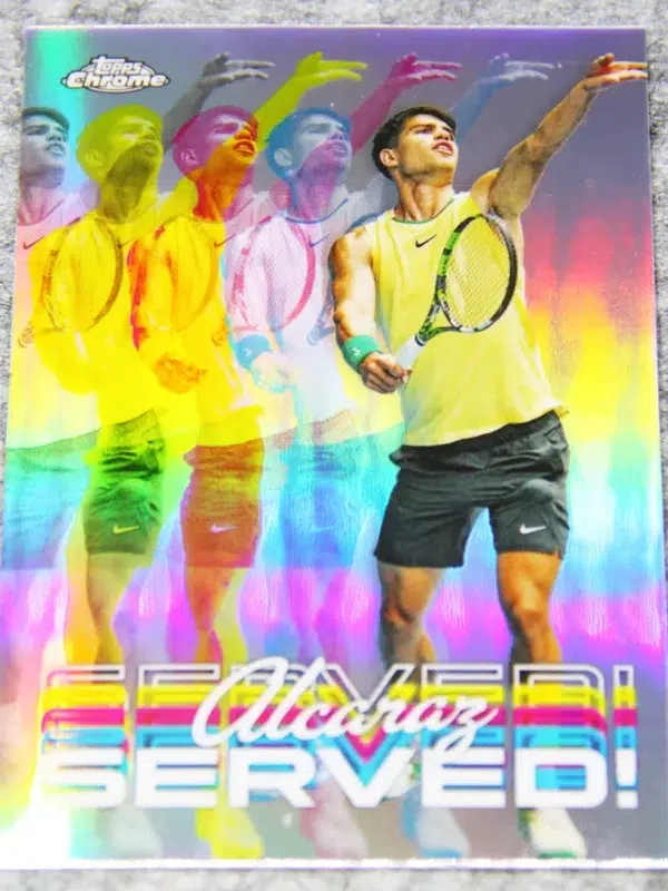 2024 Carlos Alcaraz #SER-CA Topps Chrome Tennis Served! Refractor - front