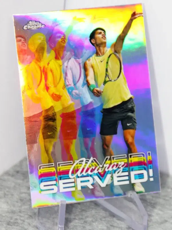 2024 Carlos Alcaraz #SER-CA Topps Chrome Tennis Served! Refractor - stand