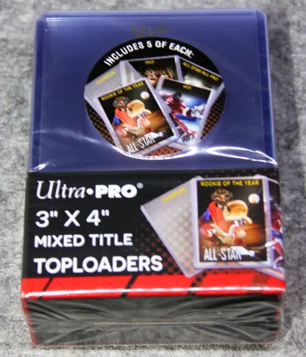 Ultra PRO Mixed Title Gold Toploaders 3 x 4 35pt - front