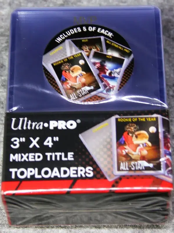Ultra PRO Mixed Title Gold Toploaders 3 x 4 35pt - front