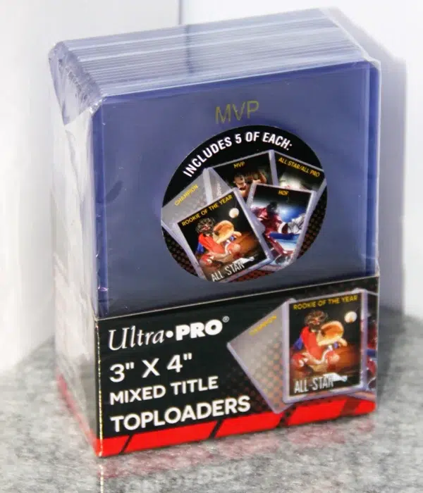 Ultra PRO Mixed Title Gold Toploaders 3 x 4 35pt - stand