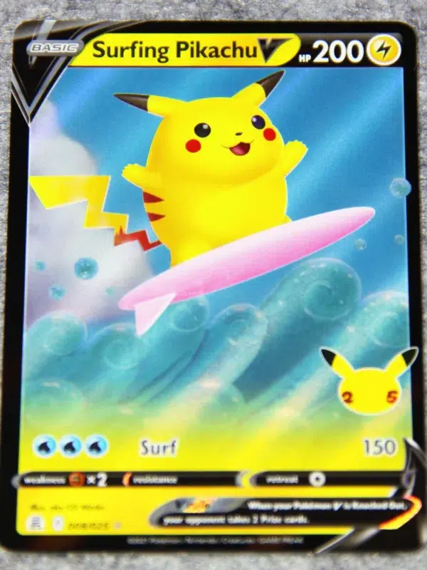 2021 Surfing Pikachu V 008/025 Pokemon Celebrations Ultra Rare Holo