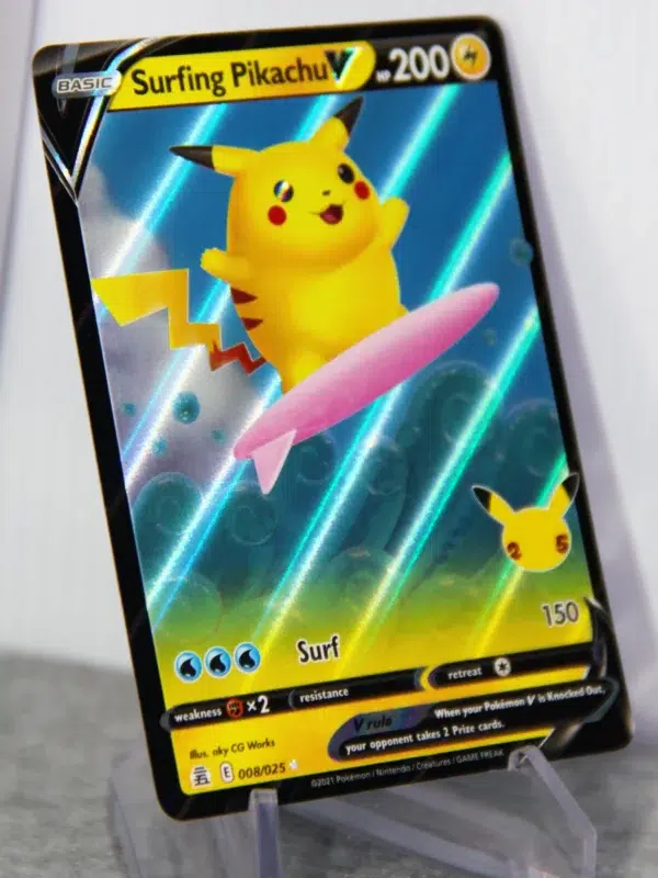2021 Surfing Pikachu V 008/025 Pokemon Celebrations Ultra Rare Holo
