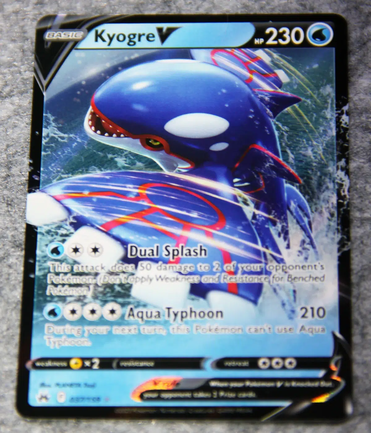 2023 Kyogre V 037/159 Pokemon Crown Zenith Ultra Rare Holo