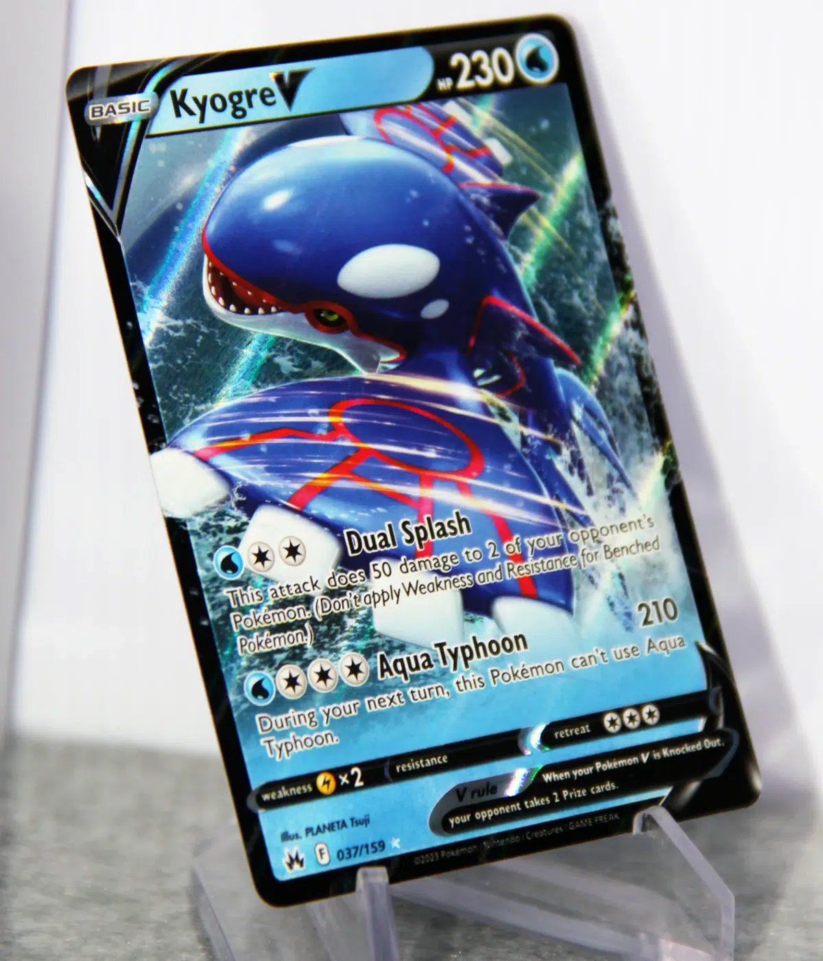 2023 Kyogre V 037/159 Pokemon Crown Zenith Ultra Rare Holo