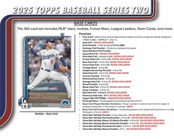 2025 Topps Series 2 Baseball MLB Value Box - supplier