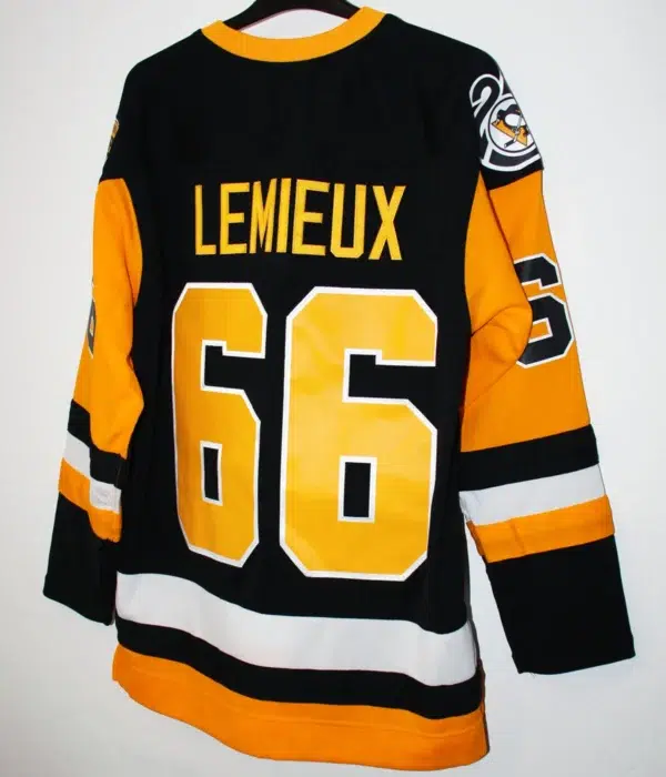 Mario Lemieux #66 Pittsburgh Penguins 1991-92 Stanley Cup Mitchell & Ness Throwback NHL Hockey Jersey - M - back