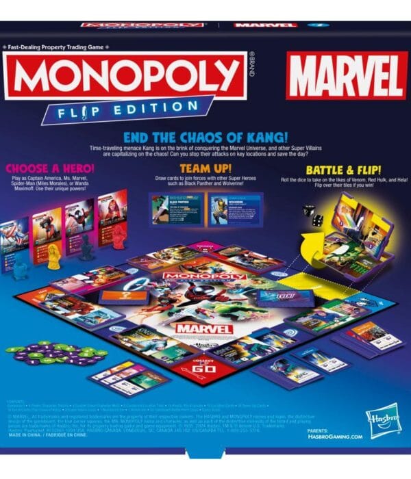 Monopoly Marvel Flip Edition Board Game - English Version - back