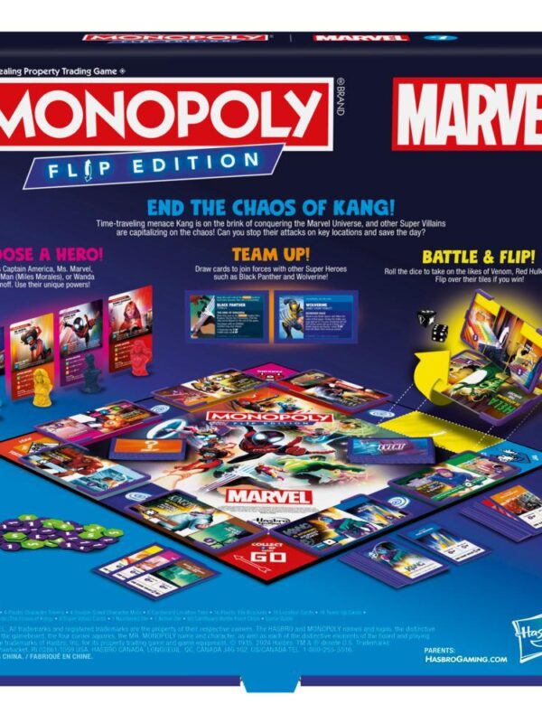 Monopoly Marvel Flip Edition Board Game - English Version - back