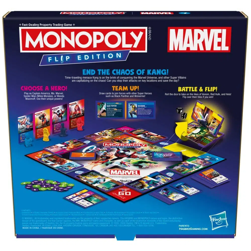 Monopoly Marvel Flip Edition Board Game - English Version - back