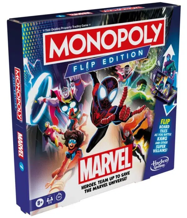 Monopoly Marvel Flip Edition Board Game - English Version - stand