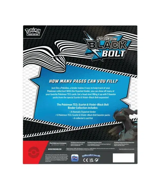 Pokemon TCG Scarlet & Violet White Flare and Black Bolt - Binder Collection -back