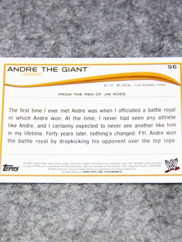 2014 Andre The Giant #96 Topps Chrome WWE