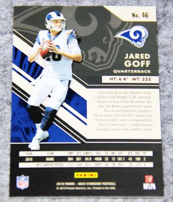 2019 Jared Goff #46 Panini Gold Standard Football /99