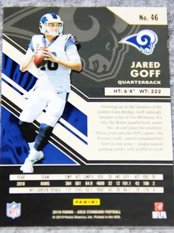 2019 Jared Goff #46 Panini Gold Standard Football /99