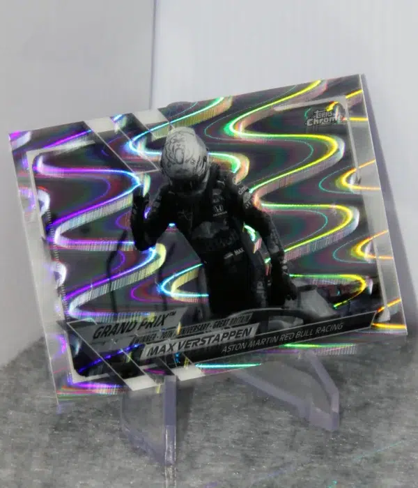2021 Max Verstappen #142 Topps Chrome F1 70th Anniversary Grand Prix Winners RayWave Refractor