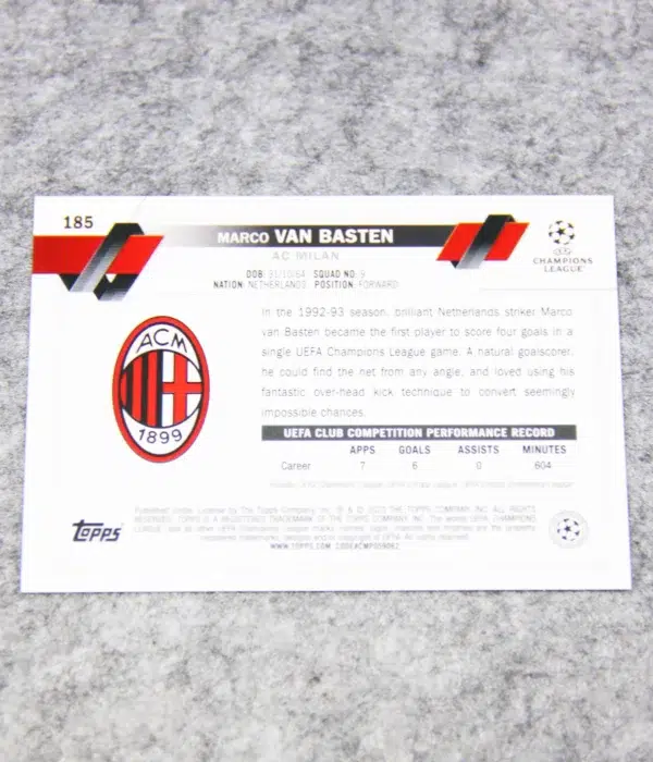 2022-23 Marco van Basten #185 Topps UEFA Club Competitions Legend Variation SP