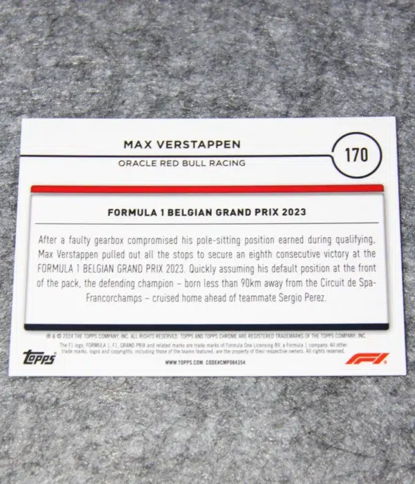 2024 Max Verstappen #170 Topps Chrome Sapphire Edition F1 Aqua Refractor /99