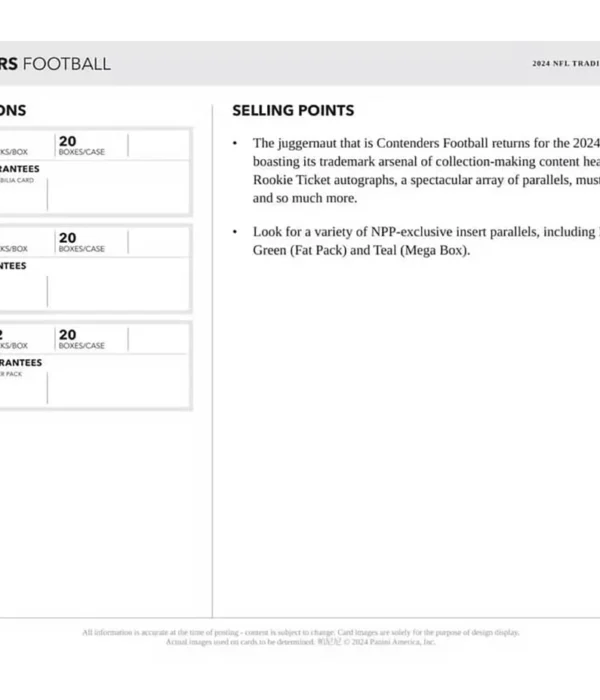 2024 Panini Contenders Football NFL Blaster Box - Sealed