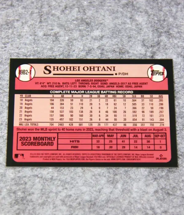 2024 Shohei Ohtani #89B2-1 Topps Baseball 1989 35th Anniversary Series 2
