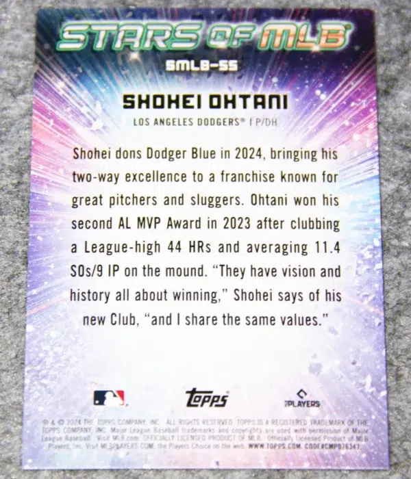 2024 Shohei Ohtani #SMLB-55 Topps Baseball Stars of MLB