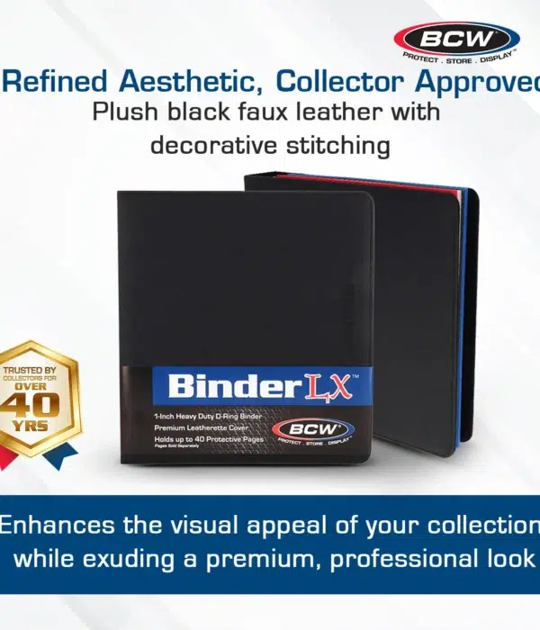 BCW Binder LX Premium Leather Black Cover