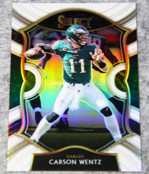 2020 Carson Wentz #17 Panini Select Concourse White Prizm /35