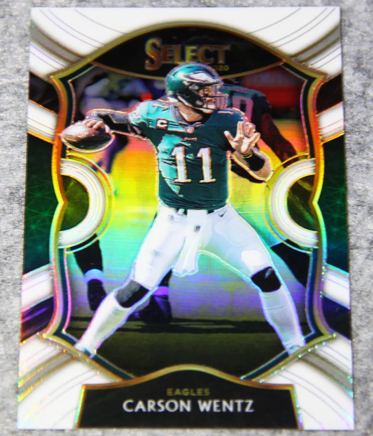 2020 Carson Wentz #17 Panini Select Concourse White Prizm /35