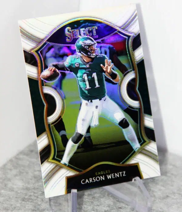 2020 Carson Wentz #17 Panini Select Concourse White Prizm /35