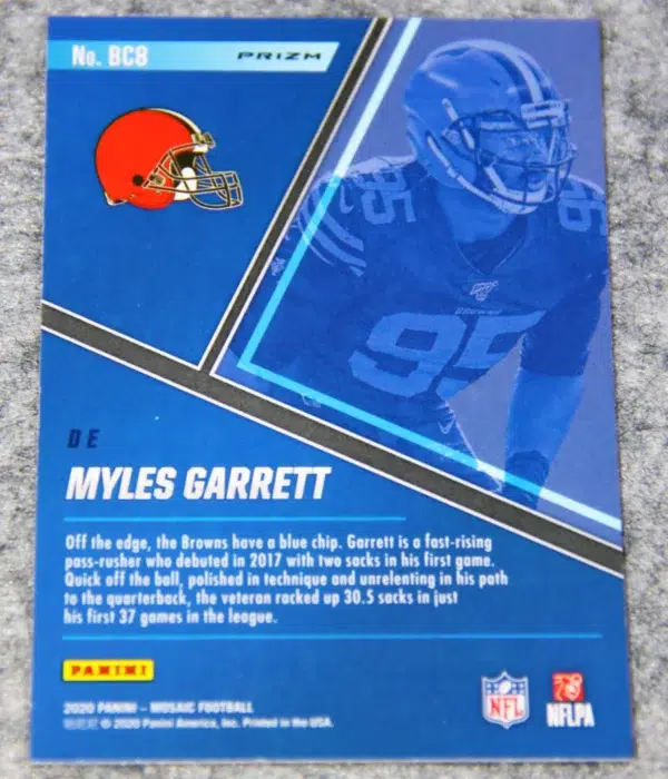 2020 Myles Garrett #BC8 Panini Mosaic Blue Chips Disco Prizm