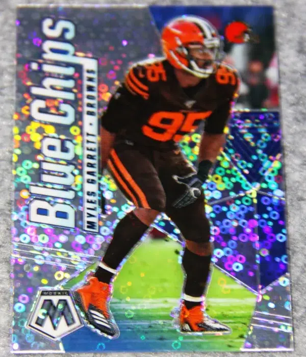 2020 Myles Garrett #108 Panini Mosaic Blue Chips Disco Prizm