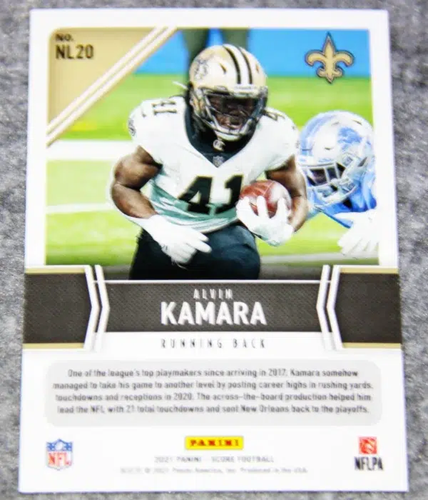 2021 Alvin Kamara #NL20 Panini Score Football Next Level
