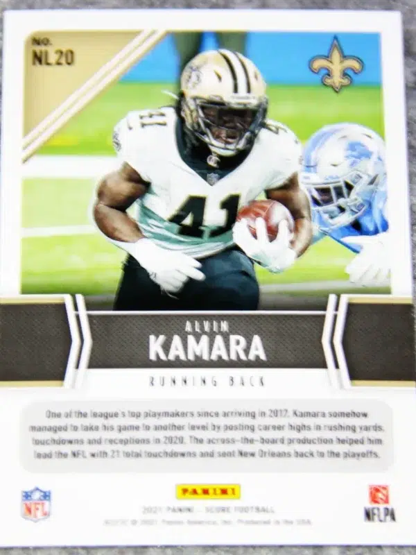 2021 Alvin Kamara #NL20 Panini Score Football Next Level