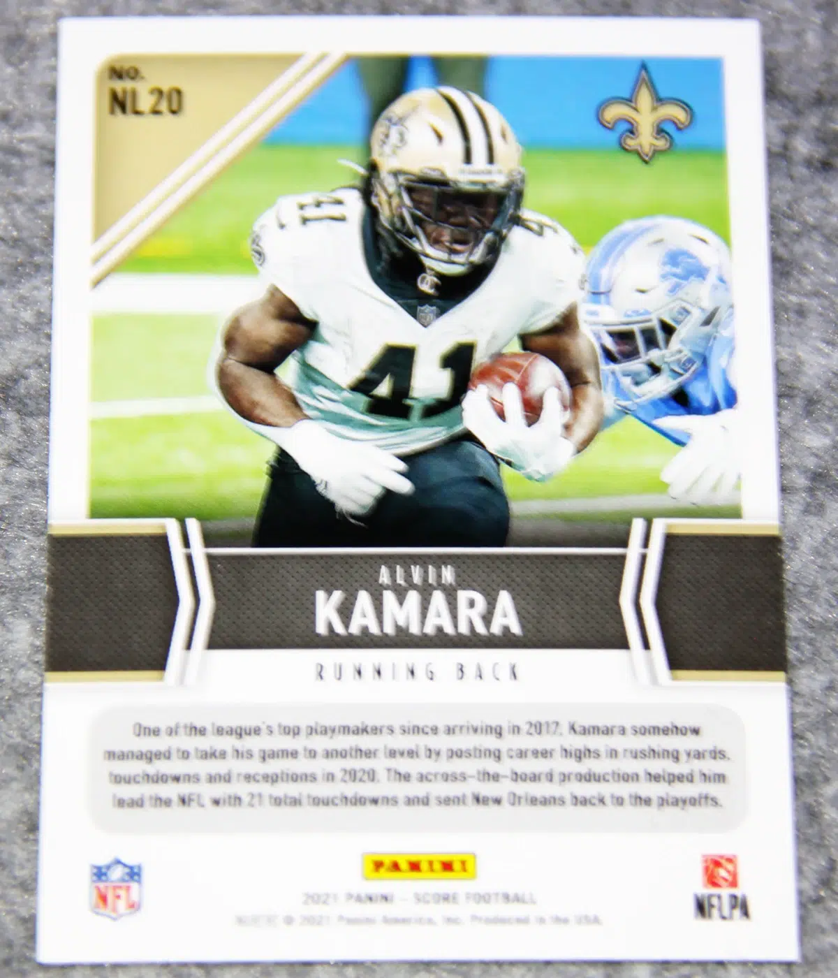2021 Alvin Kamara #NL20 Panini Score Football Next Level