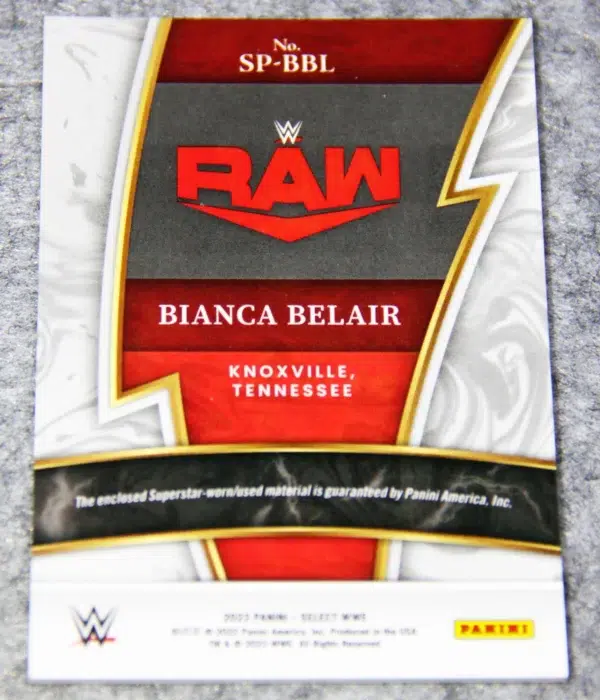 2022 Bianca Belair #SP-BBL Panini Select WWE RAW Sparks Patch