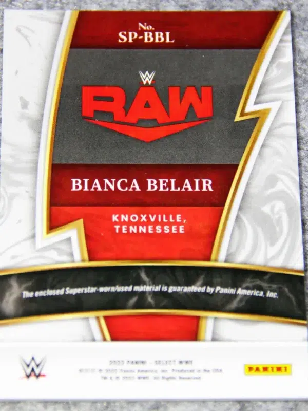 2022 Bianca Belair #SP-BBL Panini Select WWE RAW Sparks Patch