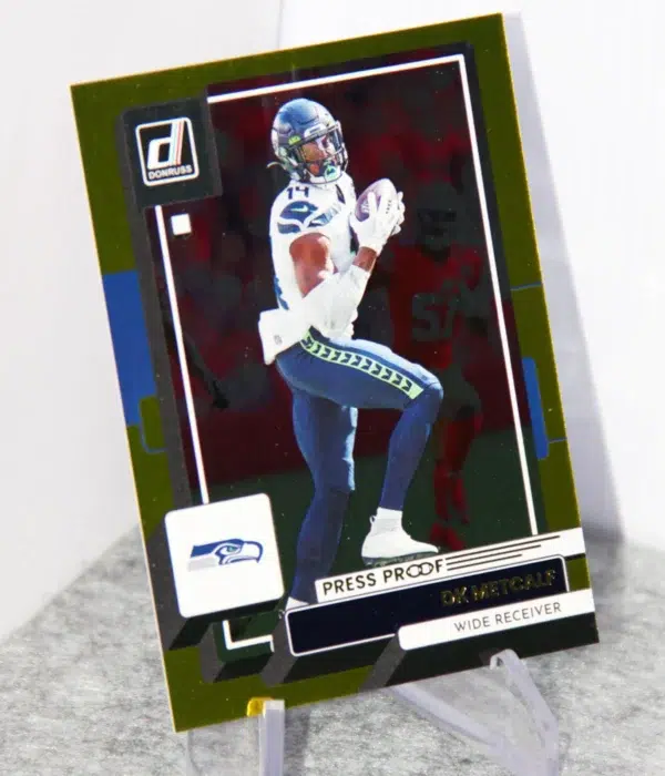 2022 DK Metcalf #30 Panini Donruss Premium Press Proof Gold Holo /50