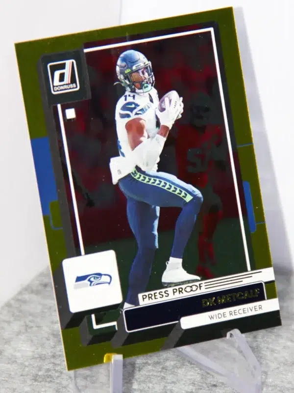 2022 DK Metcalf #30 Panini Donruss Premium Press Proof Gold Holo /50