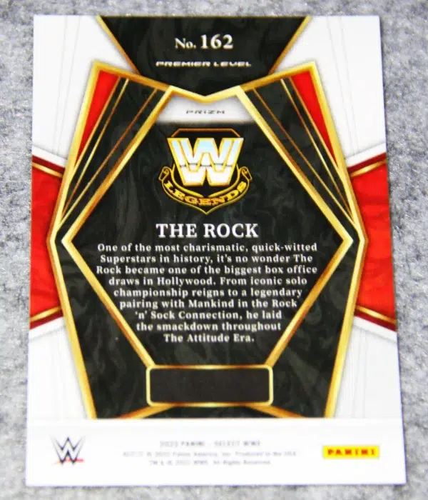 2022 Dwayne The Rock Johnson #162 Panini Select Premier Level Tri-Color Prizm