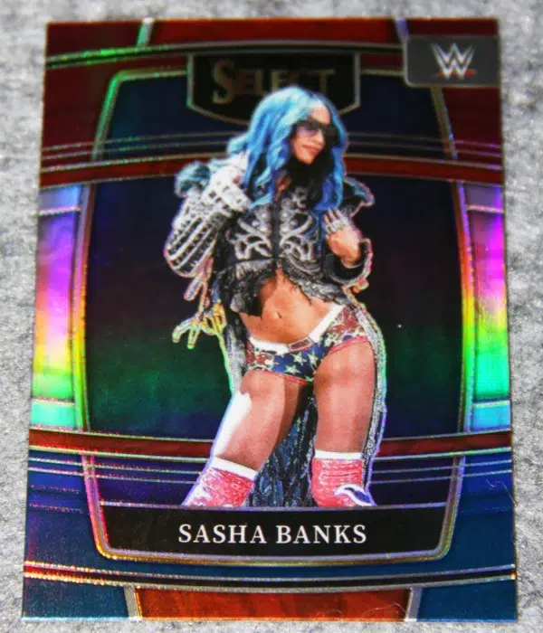 2022 Sasha Banks #86 Panini Select WWE Concourse Red & Blue Prizm